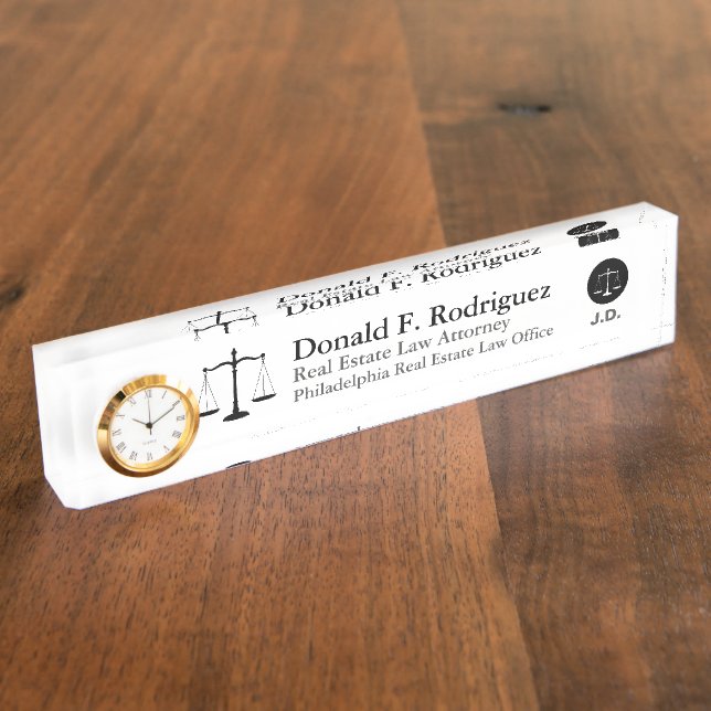 Attorney or Law Professional Unique Customized Name Plate (Side)