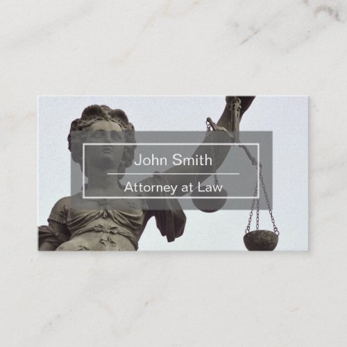 Attorney or Lawyer with Scales of Justice Business Card