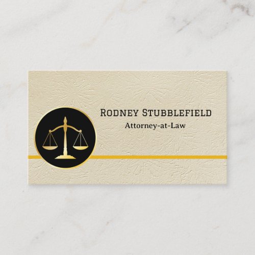 Attorney or other Legal Professional Gold Scales Business Card
