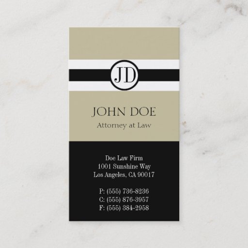 Customizable Attorney Pendant Tan/Black Business Card Templates