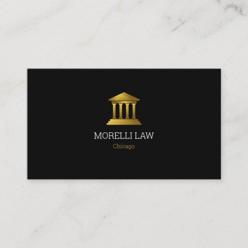Attorney Professional Black  Gold  White Business Card