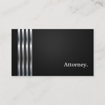 Attorney Professional Black Silver Business Card by CardHunter at Zazzle