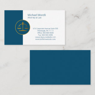 Attorney Professional Blue White Business Card