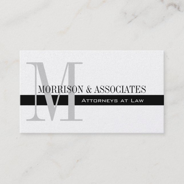 Attorney Professional Business Card Platinum (Front)