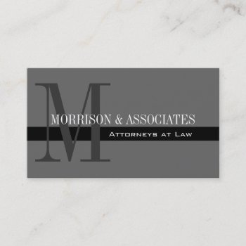 Attorney Professional Business Cards Grey by monogramgallery at Zazzle