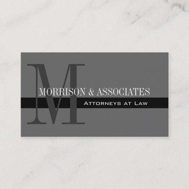 Attorney Professional Business Cards Grey (Front)