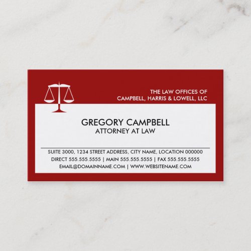 Attorney Red Business Cards