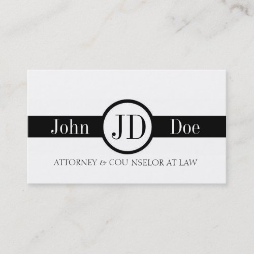 Attorney Ribbon Round B/W Business Card Templates