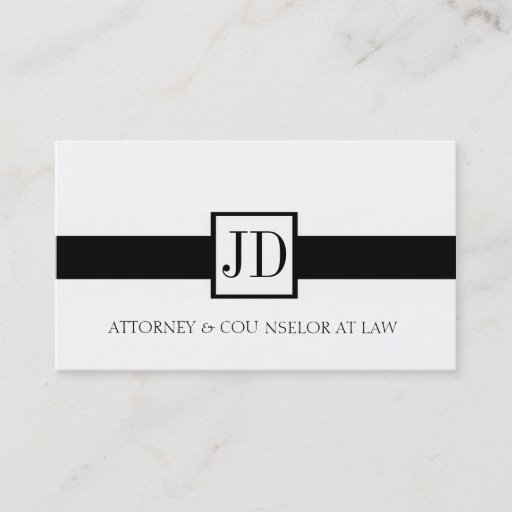 Customizable Attorney Ribbon Square - Available Letterhead - Business Card Template
