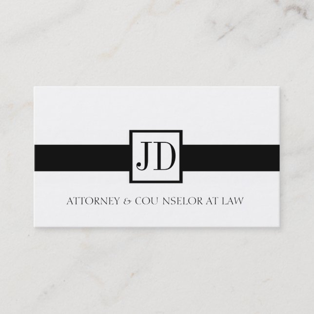 Attorney Ribbon Square - Available Letterhead - Business Card (Front)
