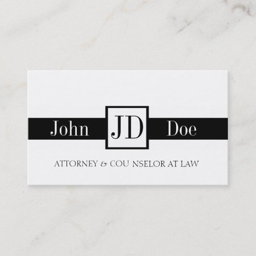 Attorney Ribbon Square B/W Business Cards