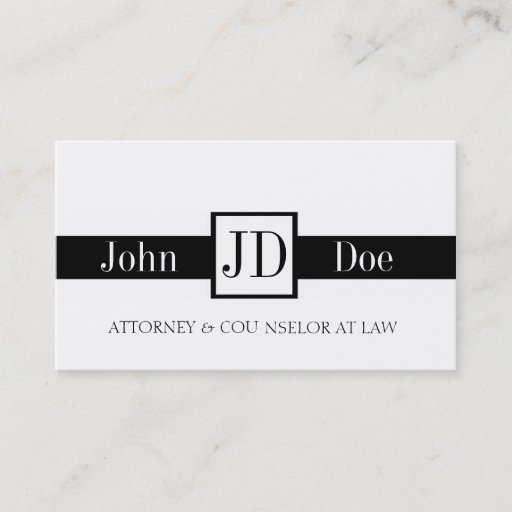 Customizable Attorney Ribbon Square B/W Business Cards
