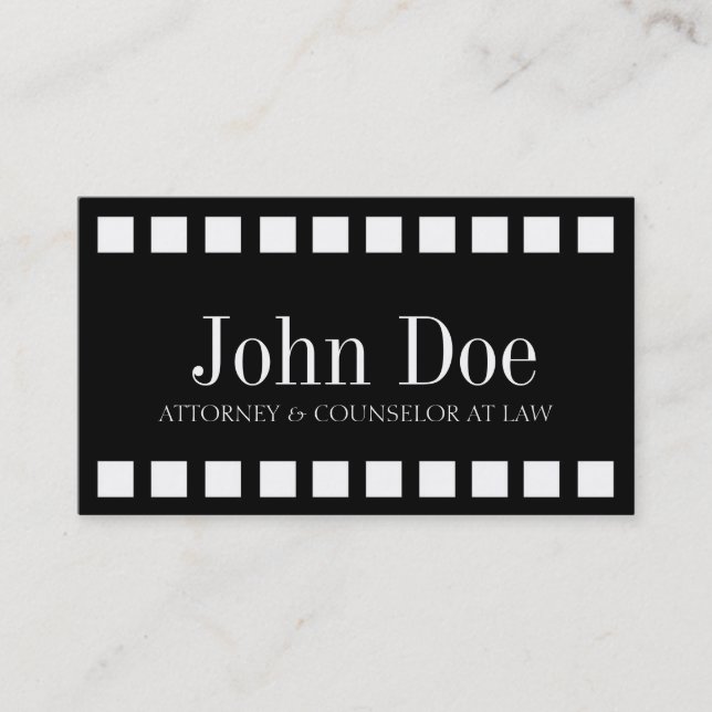 Attorney Ribbons Square Black Business Card (Front)