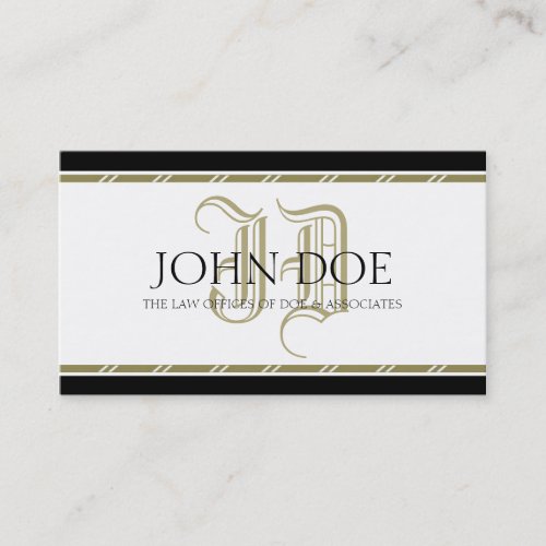 Attorney Roman Gold Monogram -AvailableLetterhead- Business Cards