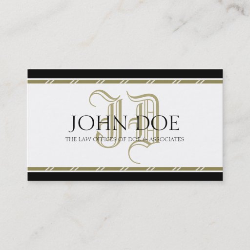 Customizable Attorney Roman Gold Monogram -AvailableLetterhead- Business Cards