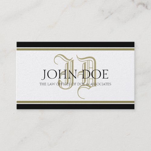 Attorney Roman Golden Monogram Business Card