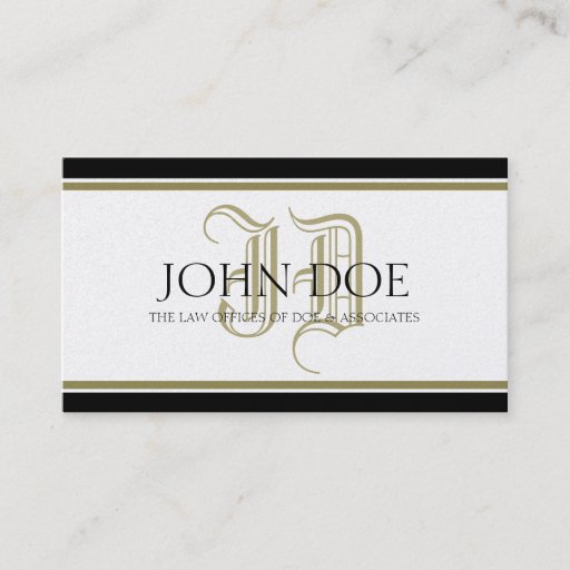 Customizable Attorney Roman Golden Monogram Business Card