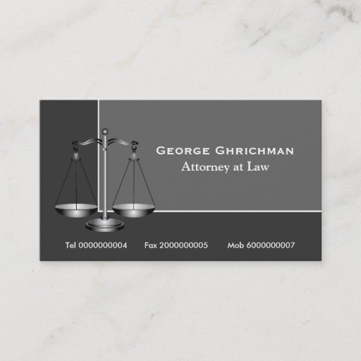 Customizable Attorney scale of justice  business card