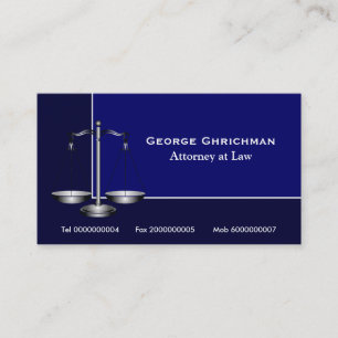 Attorney scale of justice  business card