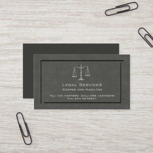 Attorney Scales of Justice Business Card (Front/Back In Situ)