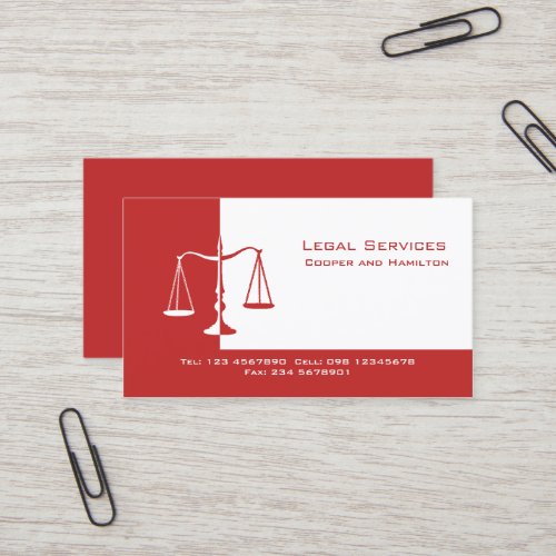 Attorney Scales of Justice Business Card Template