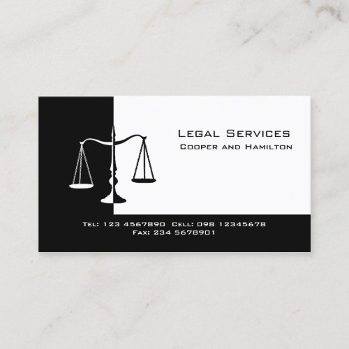 Attorney Scales of Justice Business Card