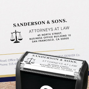 Attorney scales of justice  logo custom elegant self-inking stamp