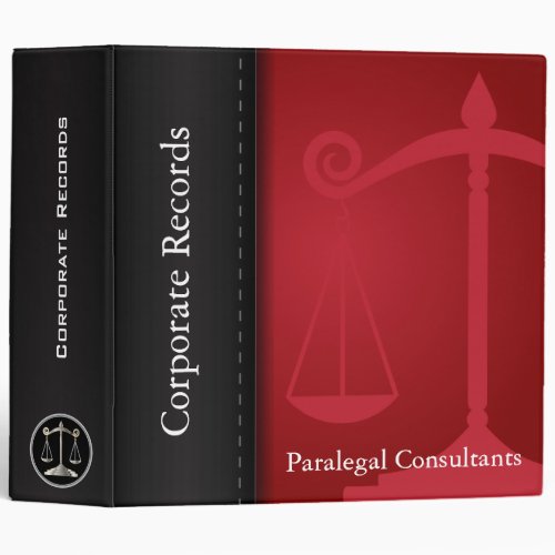 Attorney  Scales of Justice  Red  Lawyer Binder