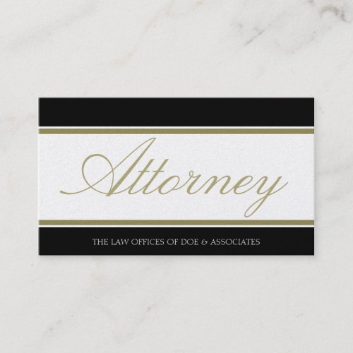 Attorney Script Golden Banner Business Card