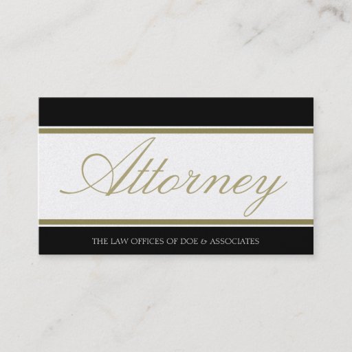 Customizable Attorney Script Golden Banner Business Card