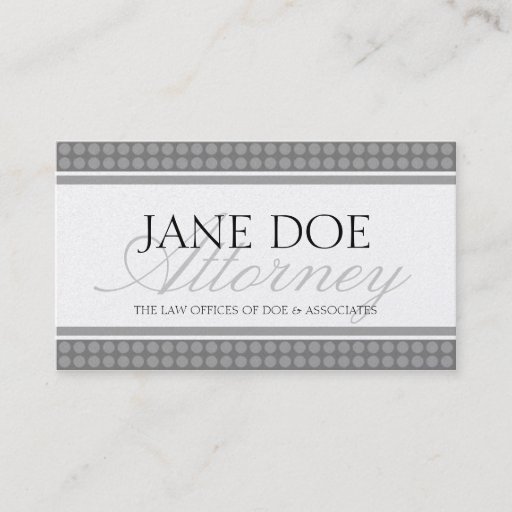 Customizable Attorney Script Platinum Dot Sensation Business Card
