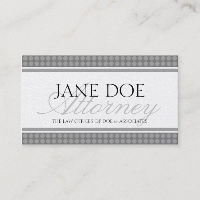 Attorney Script Platinum Dot Sensation Business Card (Front)