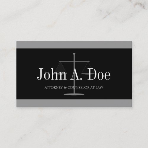 Attorney Silver Black Banner Business Card