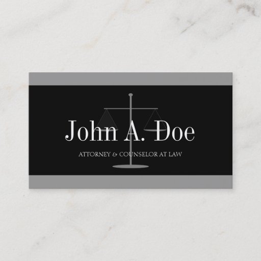 Customizable Attorney Silver Black Banner Business Card