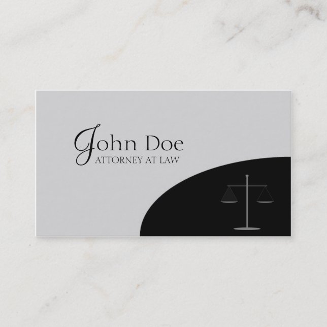 Attorney Silver Black Corner Business Card (Front)