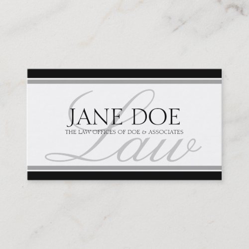 Attorney Silver LAW Script Business Card Templates