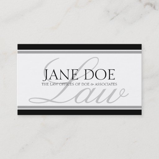 Customizable Attorney Silver LAW Script Business Card Templates