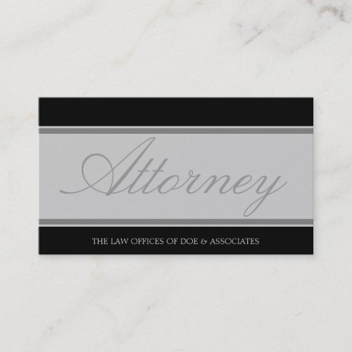Attorney Silver Script/Banner Business Card