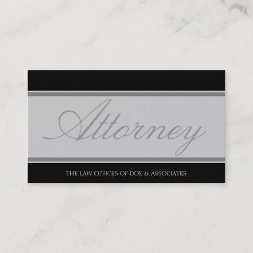 Customizable Attorney Silver Script/Banner Business Card