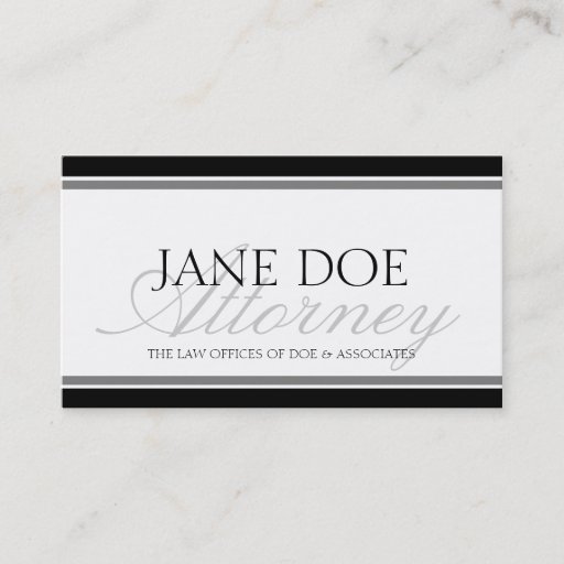 Customizable Attorney Silver Script Business Card