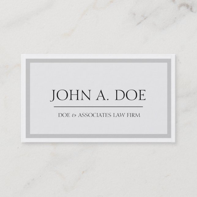 Attorney Silver/White - Available Letterhead - Business Card (Front)