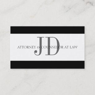 Attorney Stripe White/White Business Card