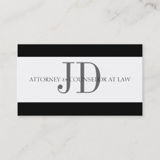 Attorney Stripe White/White Business Card
