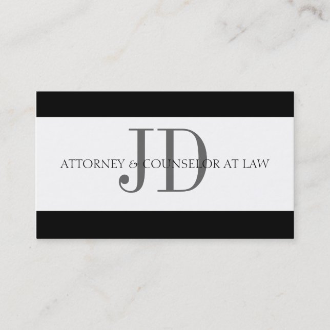 Attorney Stripe White/White Business Card (Front)