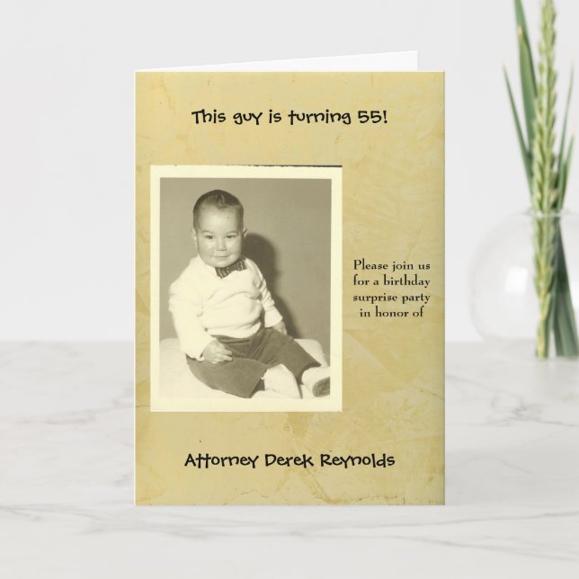 Attorney Surprise Birthday Party Invitation (Front)