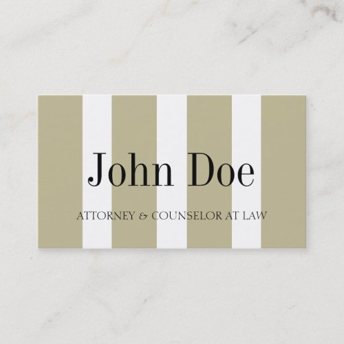 Attorney Tan/White Vertical Stripes Business Card