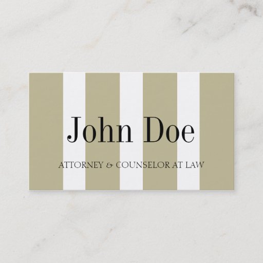 Customizable Attorney Tan/White Vertical Stripes Business Card