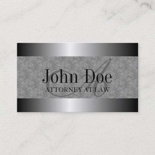 Customizable Attorney Texture Marble Silver Metal Metallic Business Card Template