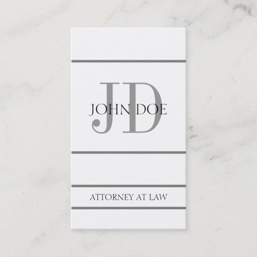Customizable Attorney Vertical W/W Business Card Template