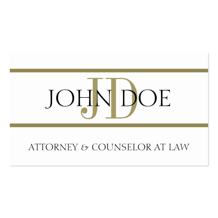 Attorney W/W Gold Stripes   Available Letterhead   Business Card